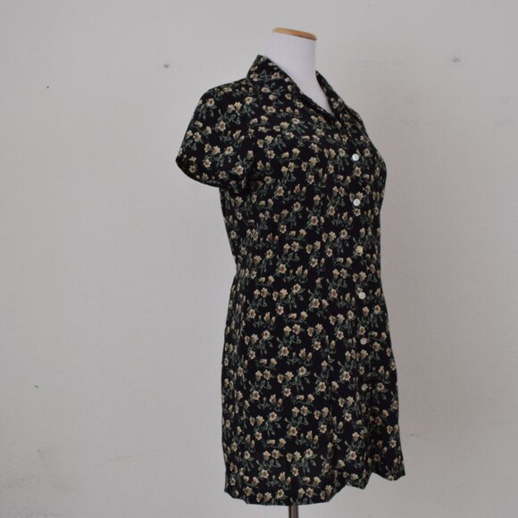 Vintage 90s Ditsy Floral Rayon Mini Dress - Picture 4 of 13